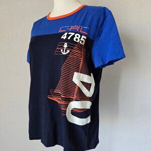 Vintage Ralph Lauren Active T-Shirt Crew Neck Short Sleeve Sailboat Blue Black